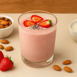 اسموتی بادام و توت فرنگی